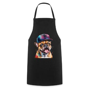 French Bulldog Snapback Cap Frenchie Dog - Cooking Apron - black - Front - AI Model Male 185 dark (185cm)
