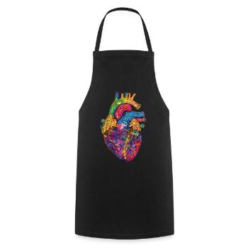 Anatomical Heart Art Colorful - Cooking Apron - black - Front - AI Model Male 185 dark (185cm)