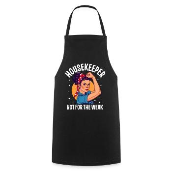 Housekeeper Not For The Weak - Cooking Apron - black - Front - AI Model Male 185 dark (185cm)
