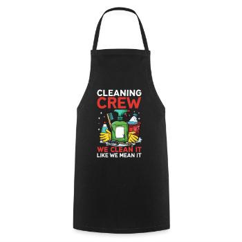 Cleaning Crew - Kochschürze - Schwarz - Vorne - AI Model Male 185 dark (185cm)