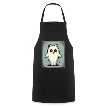 Niedliche Geister Katze Kawaii Geist Haustier - Kochschürze - Schwarz - Vorne - AI Model Male 185 dark (185cm)