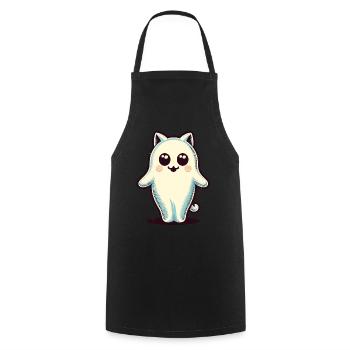 Niedliche Geister Katze Kawaii Geist Haustier - Kochschürze - Schwarz - Vorne - AI Model Male 185 dark (185cm)