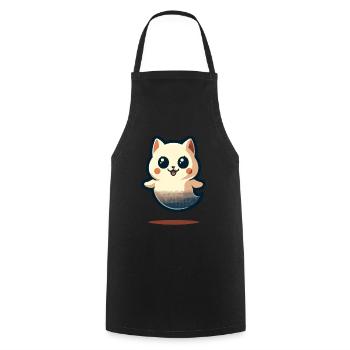 Mignon Fantômes Chat Kawaii Fantôme Animal de compagnie - Tablier de cuisine - noir - Devant - AI Model Male 185 dark (185cm)