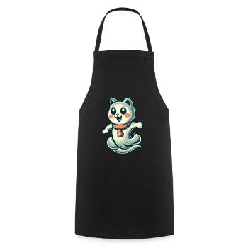 Niedliche Geister Katze Kawaii Geist Haustier - Kochschürze - Schwarz - Vorne - AI Model Male 185 dark (185cm)