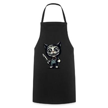 Chat effrayant Psycho Pet Décoration d’Halloween - Tablier de cuisine - noir - Devant - AI Model Male 185 dark (185cm)