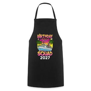 Birthday Cruise Squad 2027 - Kochschürze - Schwarz - Vorne - AI Model Male 185 dark (185cm)