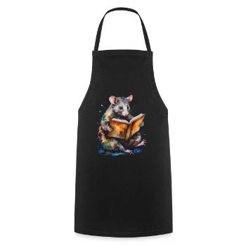 Possum Lecture Coloré Animal Design Imprimer - Tablier de cuisine - noir - Devant - AI Model Male 185 dark (185cm)