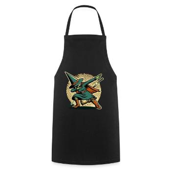 Dabbing Witch Halloween Costume Decoration - Cooking Apron - black - Front - AI Model Male 185 dark (185cm)