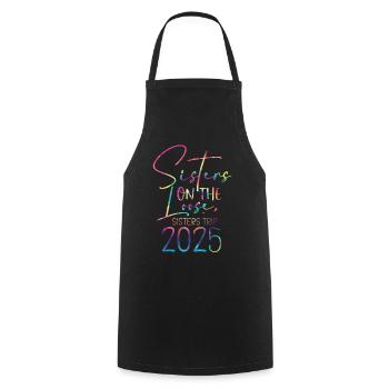 Sisters on the Run Sisters' Trip 2025 - Cooking Apron - black - Front - AI Model Male 185 dark (185cm)