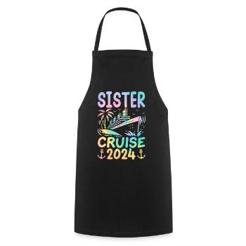Sister Cruise 2024 - Cooking Apron - black - Front - AI Model Male 185 dark (185cm)