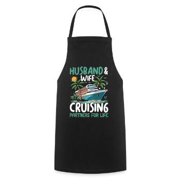 Husband and Wife Cruising Partners for Life - Kochschürze - Schwarz - Vorne - AI Model Male 185 dark (185cm)