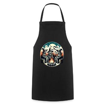 Camping Campfire Vintage Witches Design - Cooking Apron - black - Front - AI Model Male 185 dark (185cm)