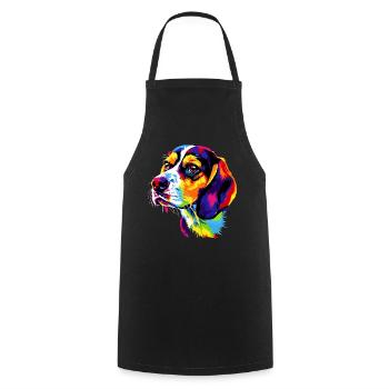 Beagle Welpe Popart Süßer Hund Bunte Farben Beagle - Kochschürze - Schwarz - Vorne - AI Model Male 185 dark (185cm)