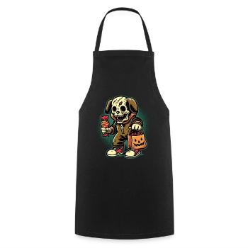 Undead Zombie Dog Trick Or Treat - Cooking Apron - black - Front - AI Model Male 185 dark (185cm)