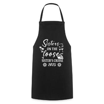 Sisters On The Loose Sisters Cruise 2025 - Cooking Apron - black - Front - AI Model Male 185 dark (185cm)
