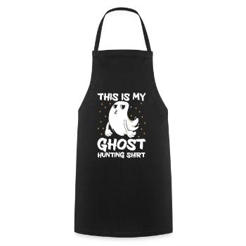 C’est ma chemise de chasse aux fantômes Chasseur paranormal - Tablier de cuisine - noir - Devant - AI Model Male 185 dark (185cm)
