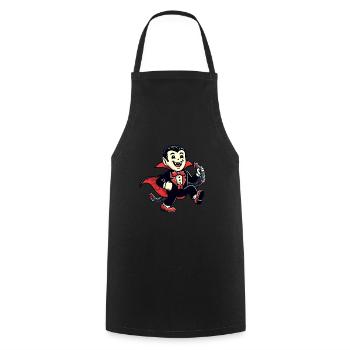 Décoration de costume de vampire d’Halloween de style vintage rétro - Tablier de cuisine - noir - Devant - AI Model Male 185 dark (185cm)