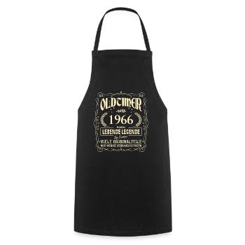 Oldtimer 1966 Geburtstag Lebende Legende Vintage - Kochschürze - Schwarz - Vorne - AI Model Male 185 dark (185cm)