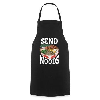 Send Noods Funny Japanese Ramen Noodle - Kochschürze - Schwarz - Vorne - AI Model Male 185 dark (185cm)