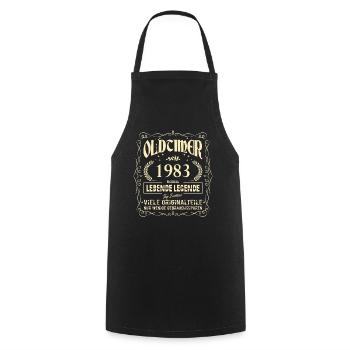 Oldtimer 1983 Geburtstag Lebende Legende Vintage - Kochschürze - Schwarz - Vorne - AI Model Male 185 dark (185cm)