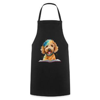 Goldendoodle lecture livre chien Animal Design Print - Tablier de cuisine - noir - Devant - AI Model Male 185 dark (185cm)