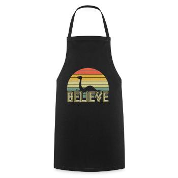 Believe Nessie Loch Ness Cryptide Rétro Vintage - Tablier de cuisine - noir - Devant - AI Model Male 185 dark (185cm)