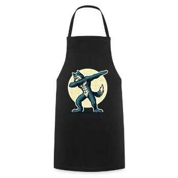 Dabbing Werewolf Funny Dabbing Design Full Moon - Cooking Apron - black - Front - AI Model Male 185 dark (185cm)