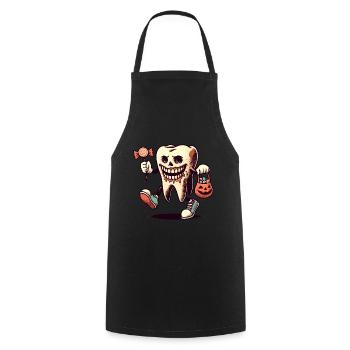 Halloween Dental Hygiene Funny Zombie Tooth - Cooking Apron - black - Front - AI Model Male 185 dark (185cm)
