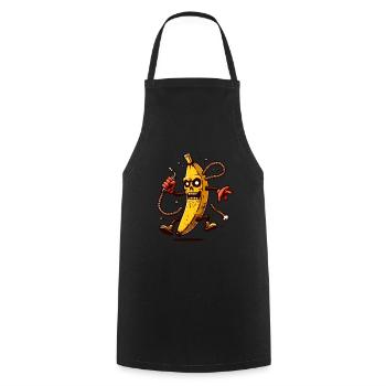 Zombie Banane Halloween Kostüm Deko Bananen - Kochschürze - Schwarz - Vorne - AI Model Male 185 dark (185cm)