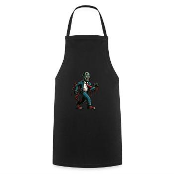 Retro Vintage Stil Halloween Zombie Kostüm Deko - Kochschürze - Schwarz - Vorne - AI Model Male 185 dark (185cm)