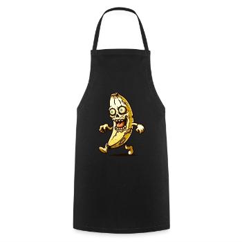 Zombie Banana Halloween Costume Decoration - Cooking Apron - black - Front - AI Model Male 185 dark (185cm)