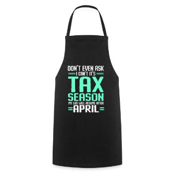 Tax Day CPA Accountant - Cooking Apron - black - Front - AI Model Male 185 dark (185cm)