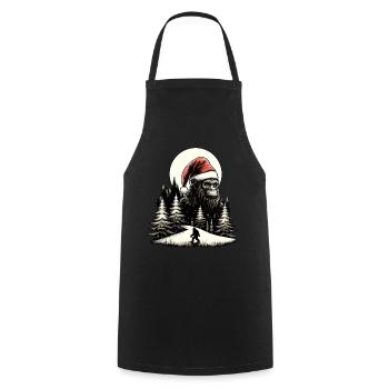 Weihnachtsmann Bigfoot - Kochschürze - Schwarz - Vorne - AI Model Male 185 dark (185cm)