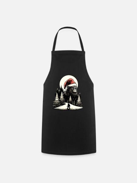 Weihnachtsmann Bigfoot - Kochschürze - Schwarz