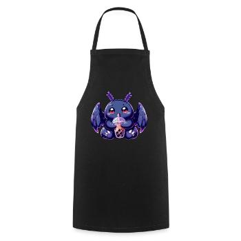 Mothman Bubble Tea - Cooking Apron - black - Front - AI Model Male 185 dark (185cm)