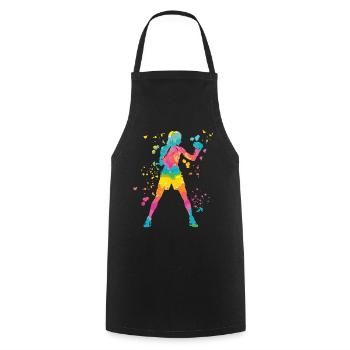 Boxing Fighter Kids Boxing Match Boxer - Cooking Apron - black - Front - AI Model Male 185 dark (185cm)