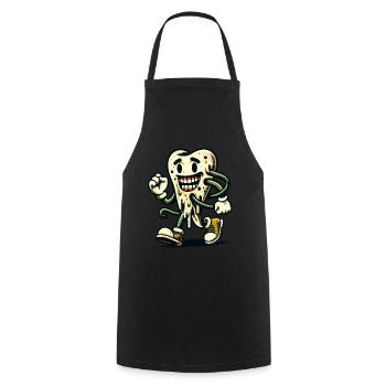 Halloween Dental Hygiene Funny Zombie Tooth - Cooking Apron - black - Front - AI Model Male 185 dark (185cm)