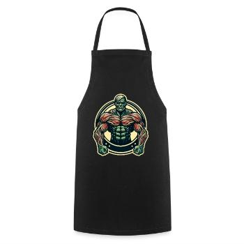 Musclé bodybuilder Halloween Costume Décoration - Tablier de cuisine - noir - Devant - AI Model Male 185 dark (185cm)