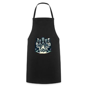 Camping au feu de camp Décoration de costume d’Halloween - Tablier de cuisine - noir - Devant - AI Model Male 185 dark (185cm)