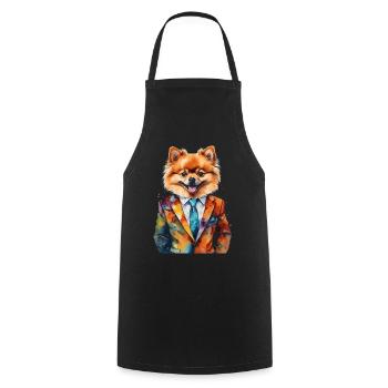 Poméranien Poméranien Costume Chien Imprimé Coloré - Tablier de cuisine - noir - Devant - AI Model Male 185 dark (185cm)