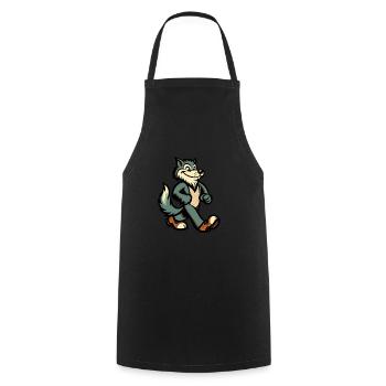 Retro Vintage Style Halloween Werewolf Costume Decoration - Cooking Apron - black - Front - AI Model Male 185 dark (185cm)