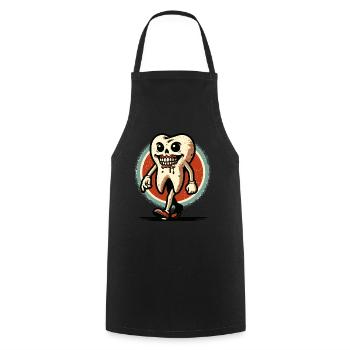 Halloween Dental Hygiene Funny Zombie Tooth - Cooking Apron - black - Front - AI Model Male 185 dark (185cm)