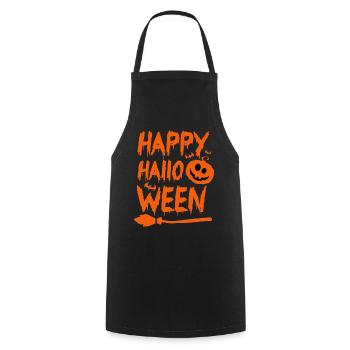 Halloween Lettering Happy Halloween - Cooking Apron - black - Front - AI Model Male 185 dark (185cm)