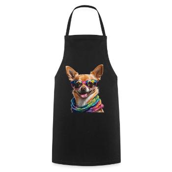 Chihuahua Sunglasses Dog Funny Design Print - Cooking Apron - black - Front - AI Model Male 185 dark (185cm)