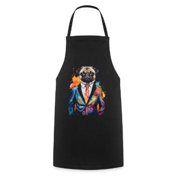 Carlin Costume Chien Coloré Drôle Animal Design Imprimer - Tablier de cuisine - noir - Devant - AI Model Male 185 dark (185cm)
