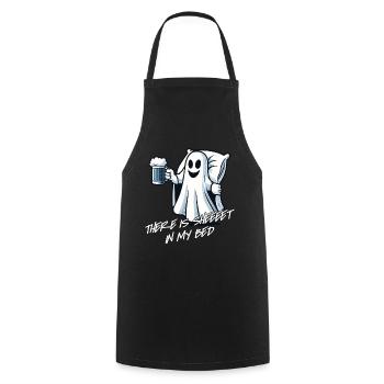 Drôle de fantôme disant costume d’Halloween - Tablier de cuisine - noir - Devant - AI Model Male 185 dark (185cm)