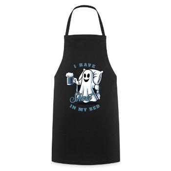Funny Ghost Saying Halloween Costume - Cooking Apron - black - Front - AI Model Male 185 dark (185cm)