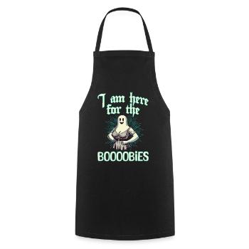 Drôle de fantôme disant costume d’Halloween - Tablier de cuisine - noir - Devant - AI Model Male 185 dark (185cm)