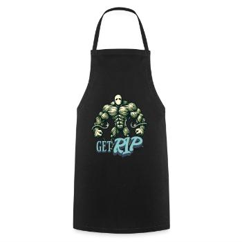 Lustiger Wortspiel Spruch Muskulöser Zombie - Kochschürze - Schwarz - Vorne - AI Model Male 185 dark (185cm)