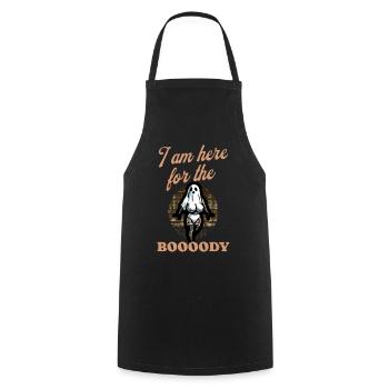 Drôle de fantôme disant costume d’Halloween - Tablier de cuisine - noir - Devant - AI Model Male 185 dark (185cm)